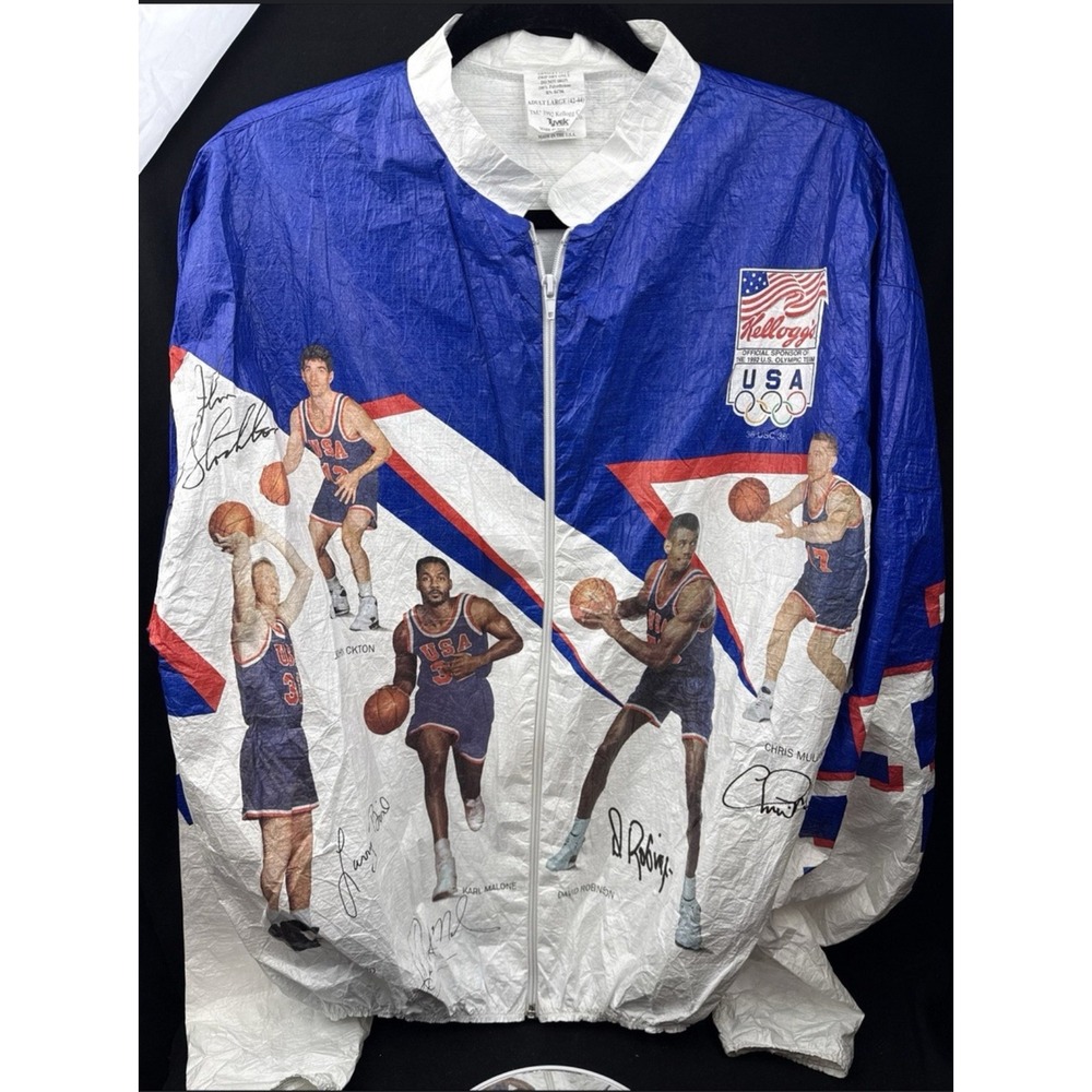Vintage 1992 Kellogg's Olympic Dream Team Tyvek Jacket Youth Basketball